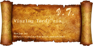 Viszlay Terézia névjegykártya